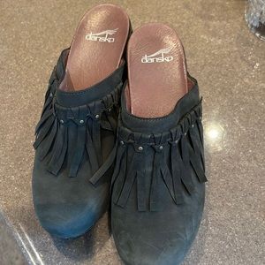 Dansko Suede fringed clog